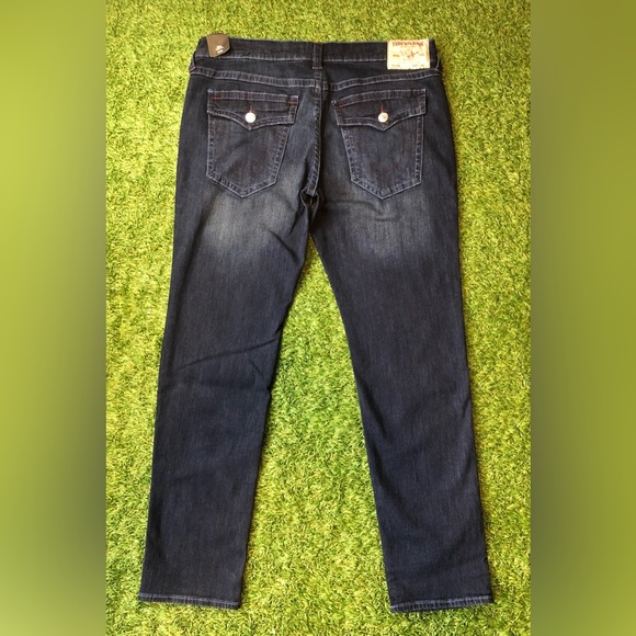 True Religion Geno Relaxed Slim Fit Flap Jeans ~DK Saphire ~ Size 40 - Picture 4 of 11